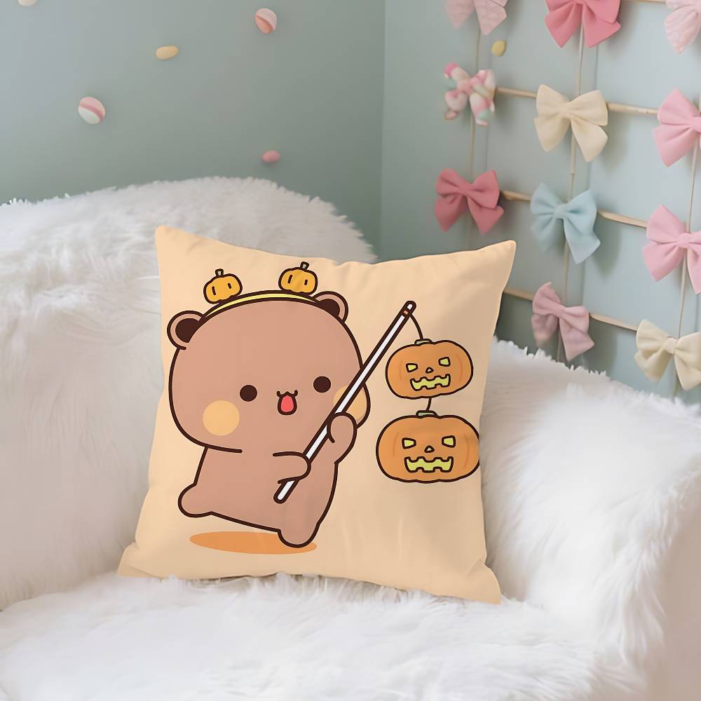 Cute BuBu DuDu Case Plush Fabric Soft Pillowcase Double Sided Print Cushion Cover Household Gifts