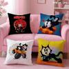F-Felix The Cat Exquisite Cushion Cover Soft Short Plush Double-Sided Printing Home Decor Machine Washable Pillow Case Gift
