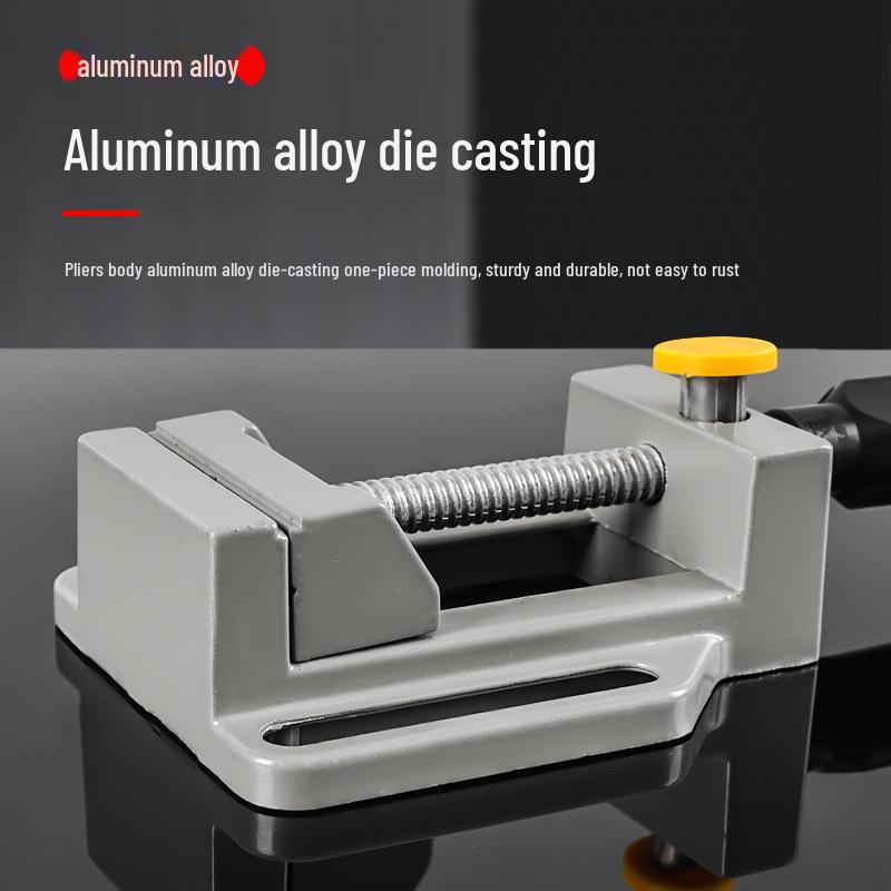 Heavy-Duty Aluminum Alloy Multifunctional Bench Vise with Flat Jaws