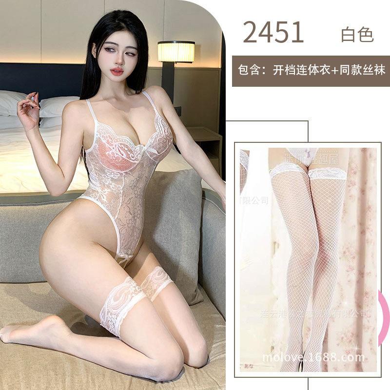 Sex Underwear Women's Sexy Lace One-piece Free Hollow Suspender Sex Clothes Sex Products