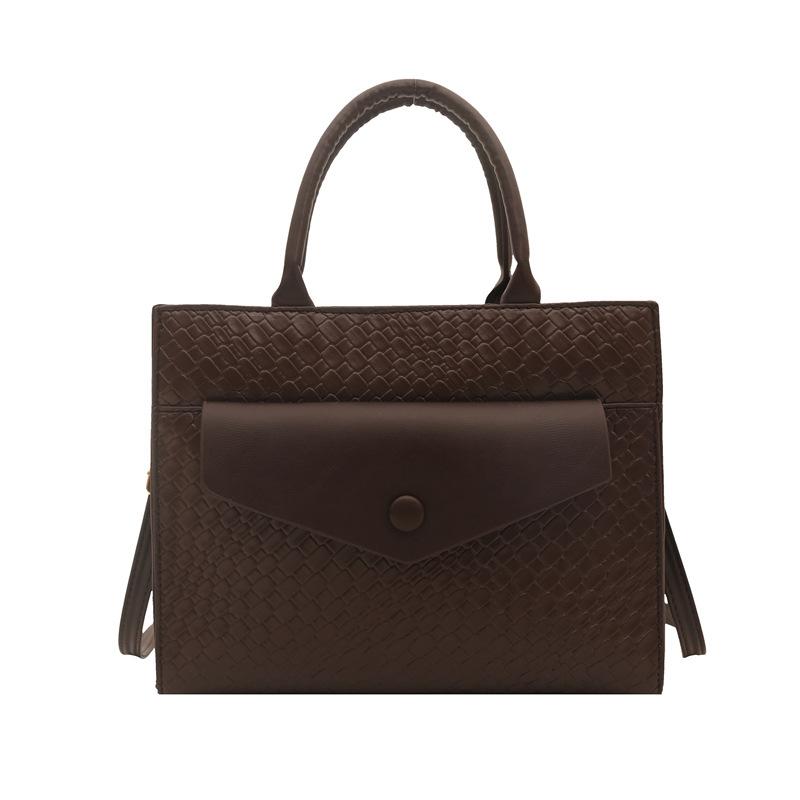 

Woven pattern bag women s new retro versatile shoulder bag large capacity handbag tote bag