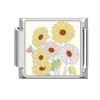 Summer Colorful Flowers Sweet Daisy Rose Tulip Italian Charm Links Fit 9mm Bracelet Stainless Steel Women DIY Making Gifts