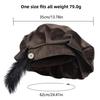 Medieval Renaissance Mens Feather Muzzle Hat With Print Design For Cosplay And Vintage Fashion