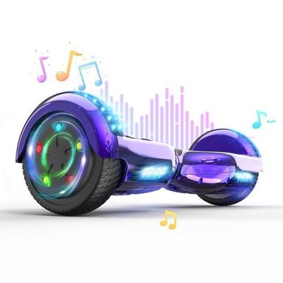 Hoverboard 6.5 ιντσών με Bluetooth και LED - RCB - Τέλειο Δώρο για Παιδιά Βιολετί Χρωμίου