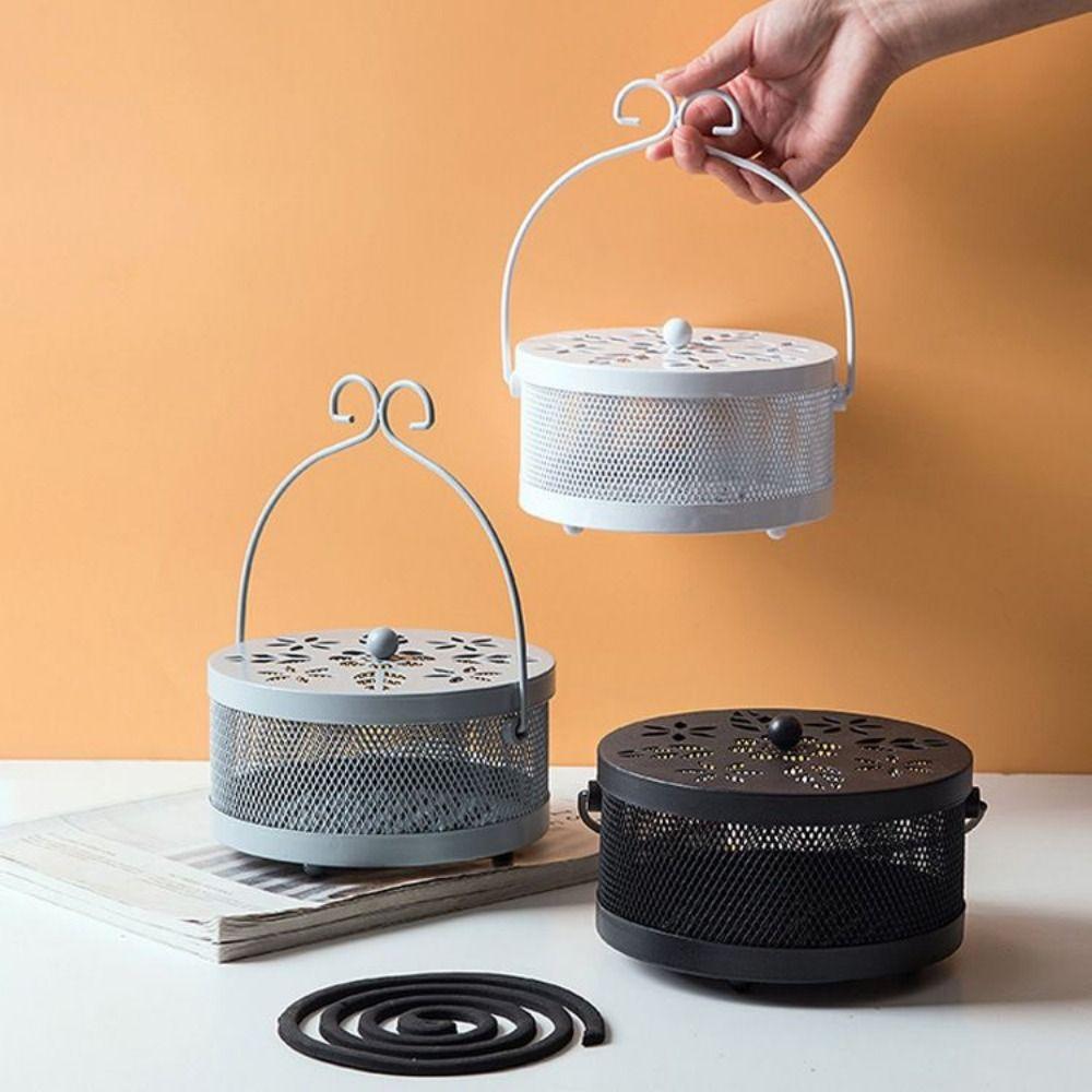

Anti-scalding Hanging Mosquito Coil Holder Fireproof Mosquito Coil Box Camping чорний