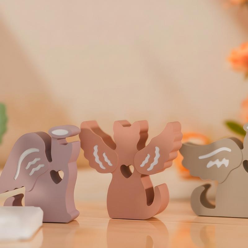 Nonstick Silicone Angel Cats Dog Mold for Crafting Ornament Candle Home Decoration Mould Unique Gift Making Molds