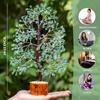 Green Jade Crystal Tree Good Luck Showpiece for Home Decor Items Crystals Gemstones Bonsai Money for Good Luck, Decoration Silver Wire, 10-12 Inch