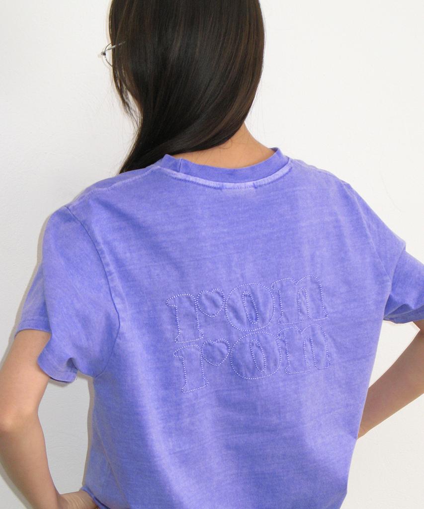 RONRON Pigment Mini Label Basic Fit T Shirt Purple