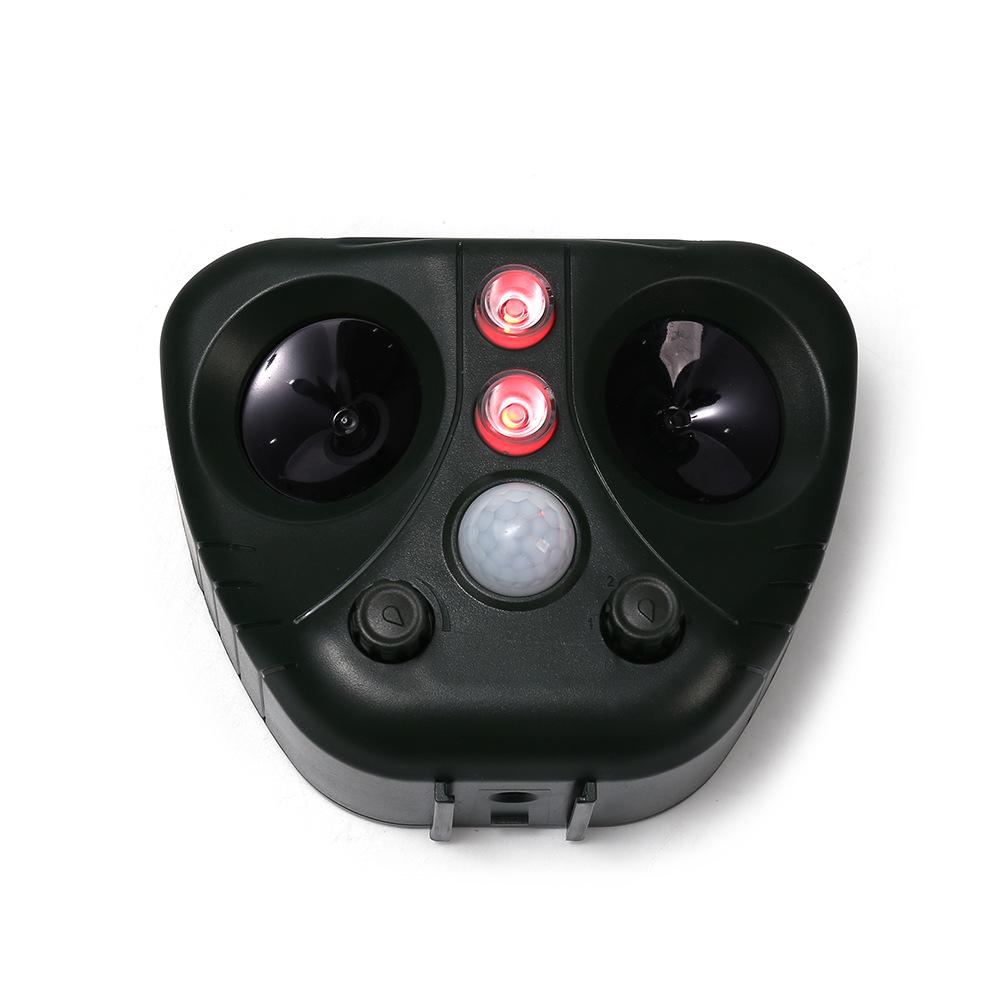 Solar Ultrasonic Animal Repeller with Infrared Sensing and Flashing Lights for Dogs, Birds, and Mice.