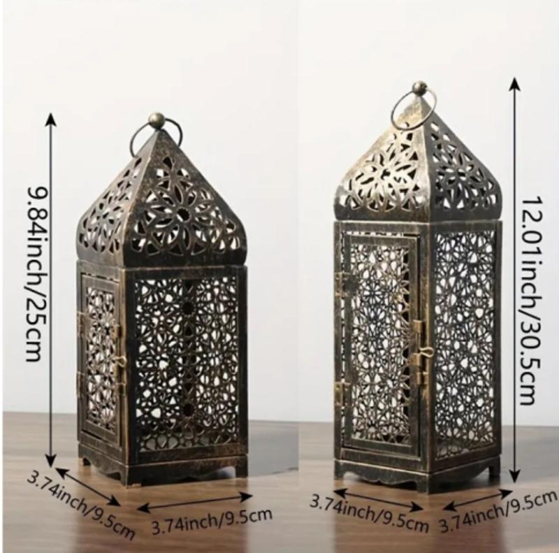 Retro Metal Iron Candle Stand No Candle Portable Wind Lights Scaldfish Candle Holder Home Decor