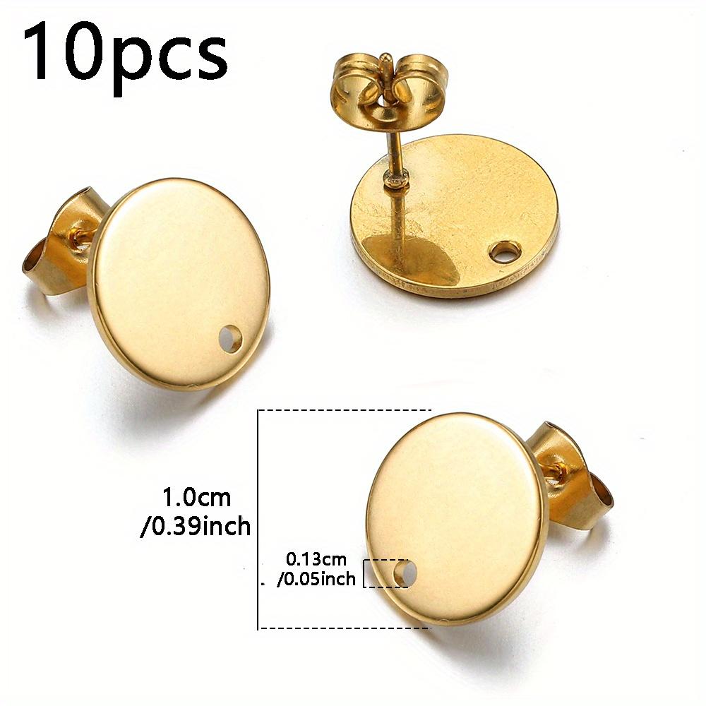 5Pairs Stainless Steel Embossing Round Ear Studs Ear Plug Set Earring Posts Back Stoppers Earrings Piercing DIY Jewelry Making
