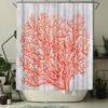 Nautical Shower Curtain Coastal Coral Bathroom Decoration Polyester Fabric Shower Curtain Orange and Grey 180x180cm