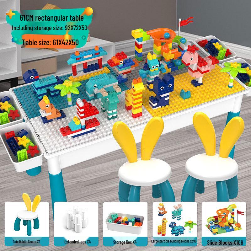 Multifunctional Building Block Table for Early Education – Large Particle Puzzle Toy for Boys and Girls Aged 3-5, Perfect Birthday Gift.