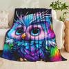 1pc Printed Blanket Featuring Vibrant Owl Art, Soft And Skin-Friendly Fleece Throw for Comfortable Use On Beds Or Sofas, Suitable for All Seasons | Af
