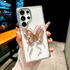 Suitable for Samsung S25ultra Mobile Phone Case S24 Jingdian Color Butterfly Diamond Ring Bracket S23 Fully Inclusive Anti Fall Protection Case