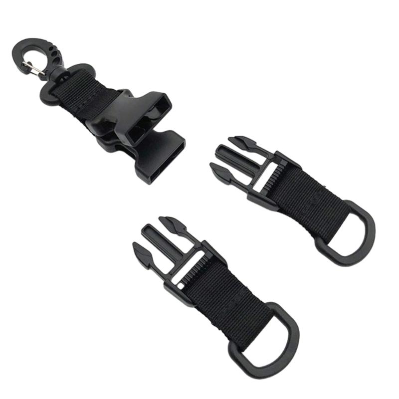 Tactic Nylon Webbing Backpack Hook Multifunctional Carabiner D-Shaped Keychain Double-Split Quick Release Hanging Buckle