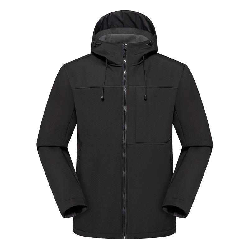 Unisex Fleece-Lined Windproof Waterproof Softshell Hooded Jacket for Outdoor Camp & Hike