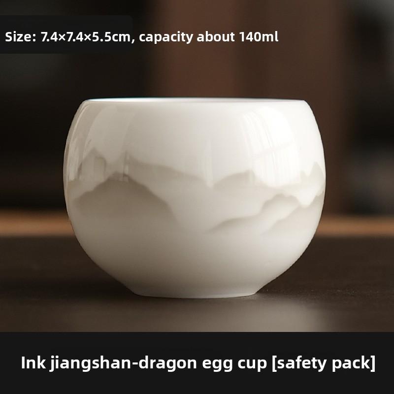 

Suet jade white porcelain teacup master cup single cup household tea cup men s large ceramic tea cup high-end gift cup 200ml