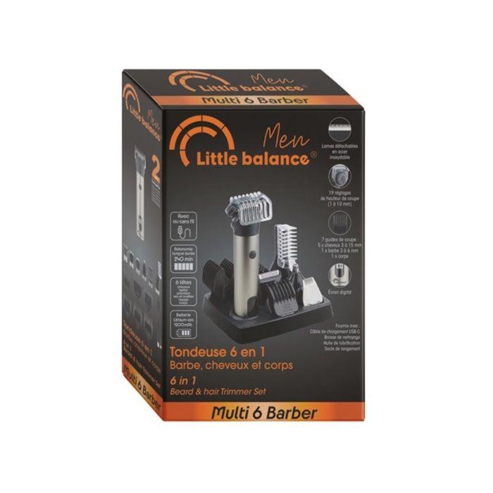 Multifunktionshaarschneider - LITTLE BALANCE - 6 Friseure 6-in-1 - 240 Min. - 6 Aufsätze - Edelstahl