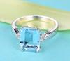 Set Kratopaz Engagement Ring, Noble Plated 18K Colored Sapphire Ring Jewelry