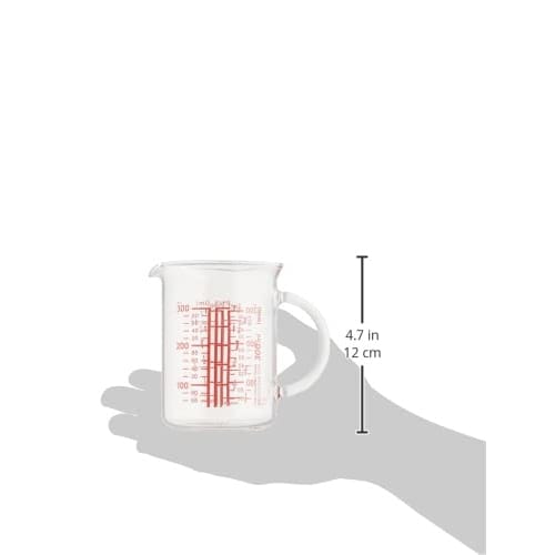 iwaki Heat-Resistant Glass Measuring Cup, 300ml, with Handle, BTMC300T-R