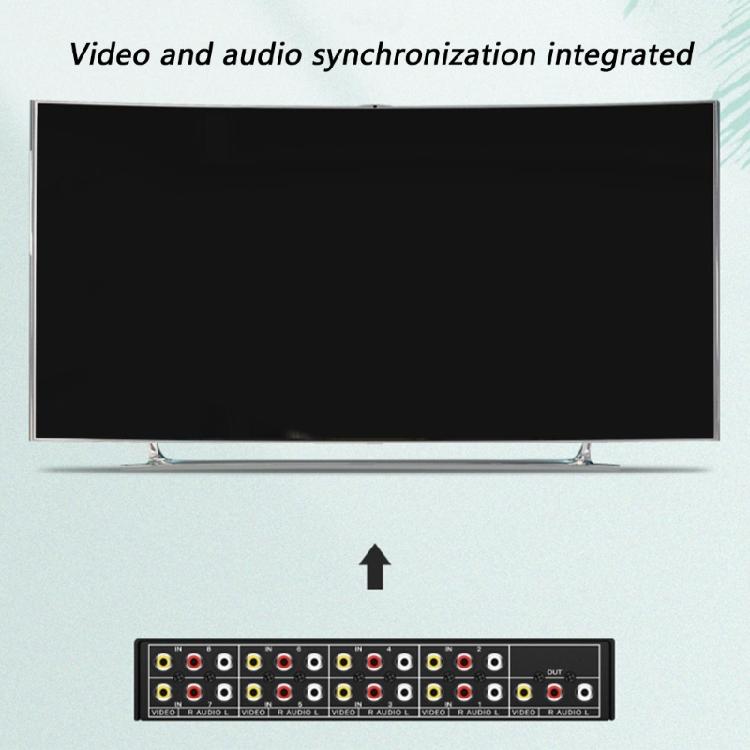 Robustes 8-Eingangs 3-Cinch-AV-Auswahlgerät Professionelles Signalmanagement für Tonstudios Heimkinos Video-Audio-Umschalter