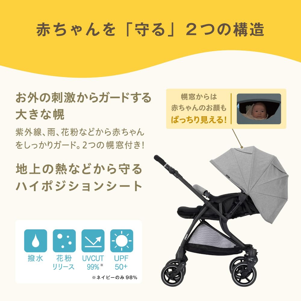 Pigeon Runfee UP Type A Stroller Gray Double-sided