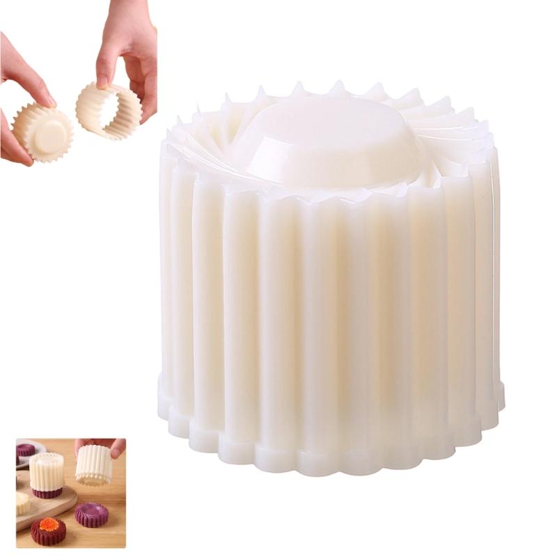Detachable Plastic Mooncakes Press Molds, Double-Ended Pastry Shaper with Reversible Edges for Cookie, Candy, Mousse Dessert, and Pastries