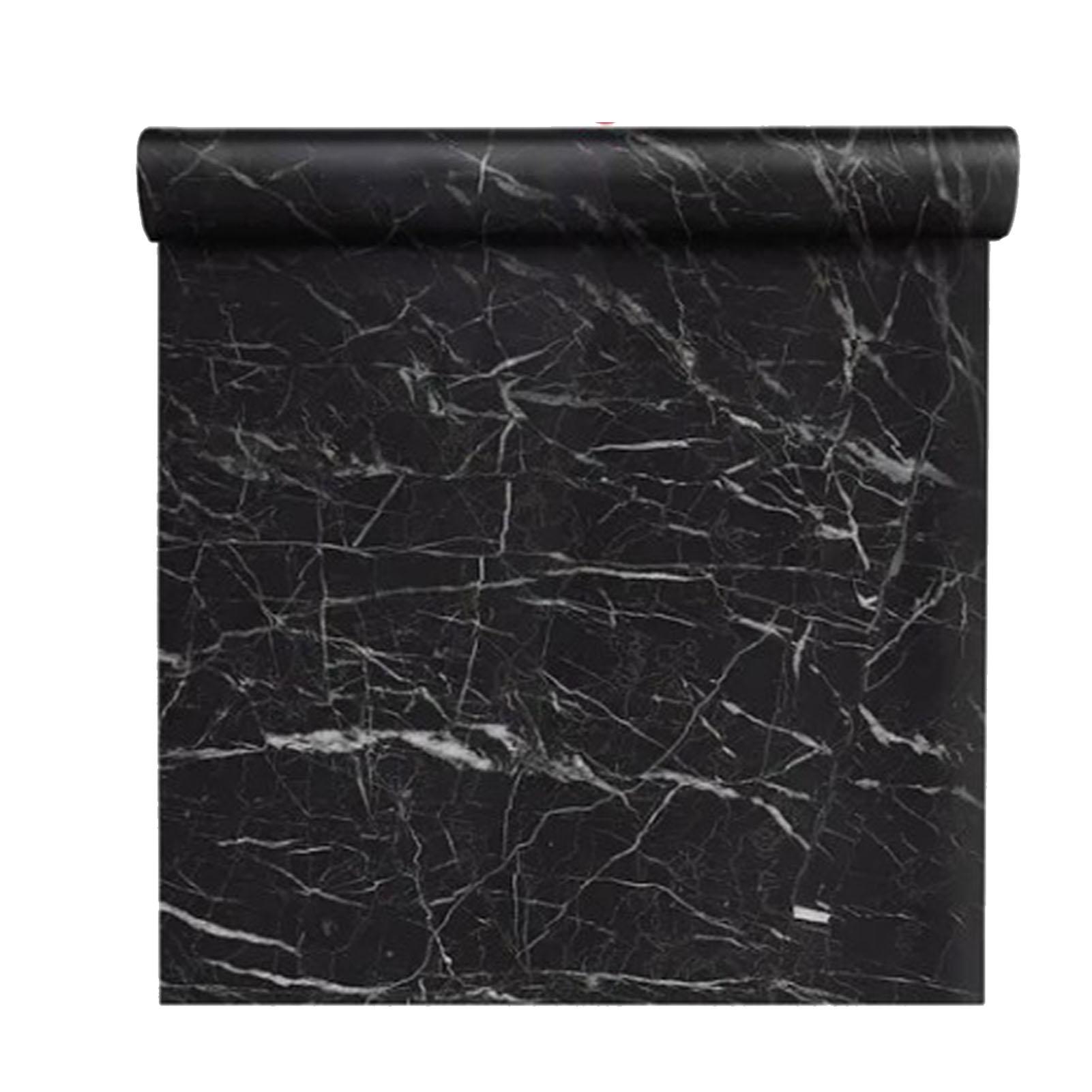 

Wallpaper Marbling Black Self Adhesive Wallpaper 40x300cm for Office Home Decoration