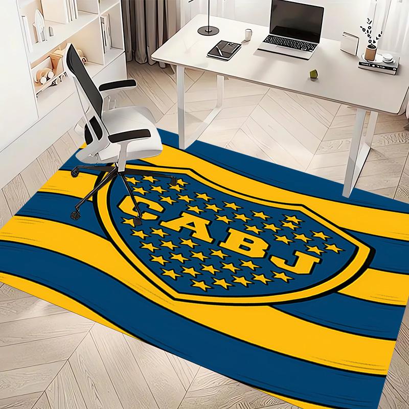 1pc Club Atlético Boca Juniors Print Area Rug - Soft, Washable Non-Slip Indoor Mat, Living Room, Home Office Decorative Rug,Office Decorative