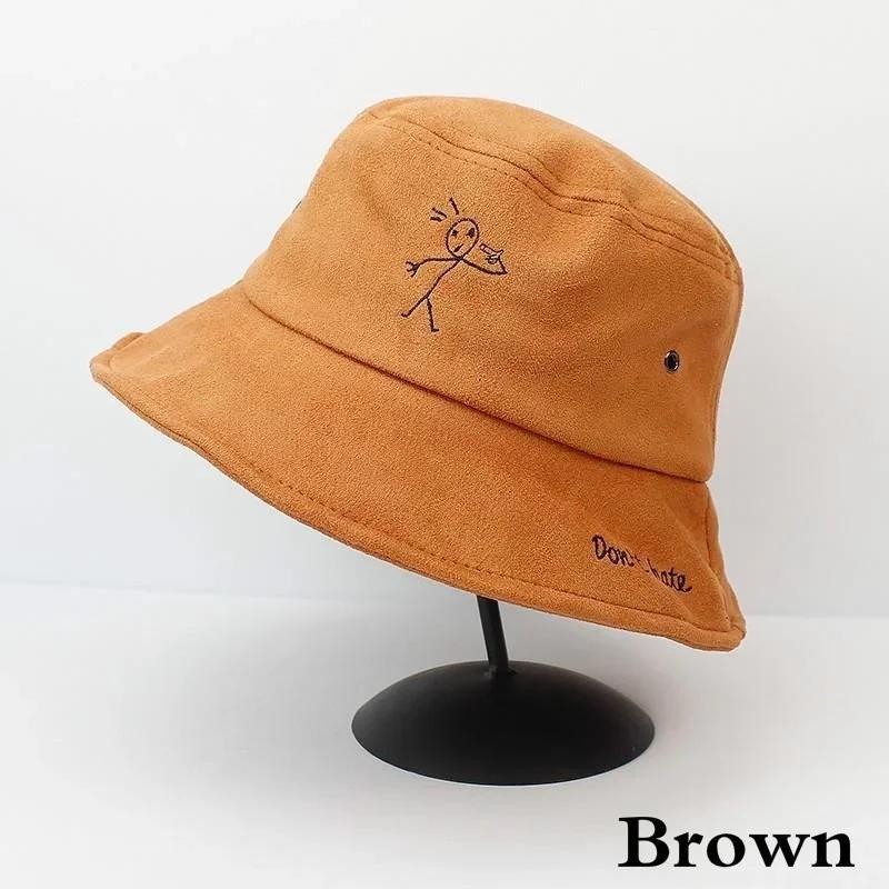 

Новая женская мода солнцезащитный замшевый вышитый рыболовный шлем корейский хлопковый кепка дорожные солнцезащитные шляпы солнцезащитные коричневый