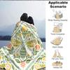 1pc Floral Bee Lightweight Flannel Blanket, Comfortable and Warm Blanket, for Office and Camping Sofa Bed139