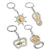 Ocean-Themed Keychain Rotatable Seashells Sharks Seahorses Turtles Zinc Alloy Key Ring Pendant Backpack Bag