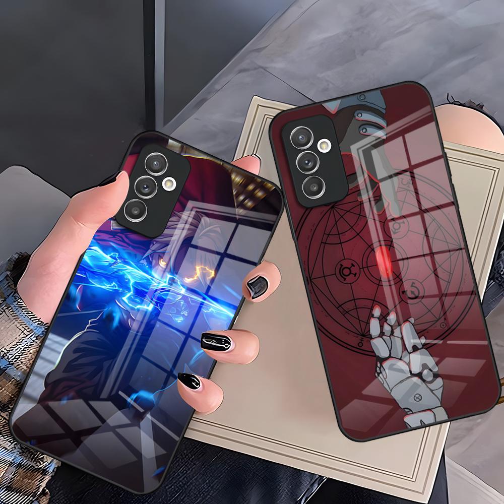 F-Fullmetal Alchemist Phone Case For Samsung A25 A13 A33 5G A54 A36 A35 A56 A52 A14 Shockproof Glass Cover