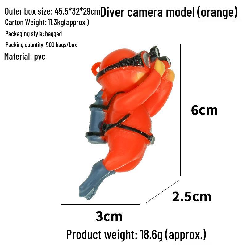 Blue Diver Fish Tank Ornament Set - Floating Aquarium Decoration Gift
