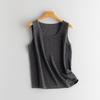 Lekasha Women's 100% Pure Cashmere Round Neck Knit Vest, Loose Fit, Slimming, Sleeveless Layer