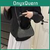 Chic Black And Silver Rhinestone Shoulder Bag Versatile Trendy Ins Chain Crossbody Handbag