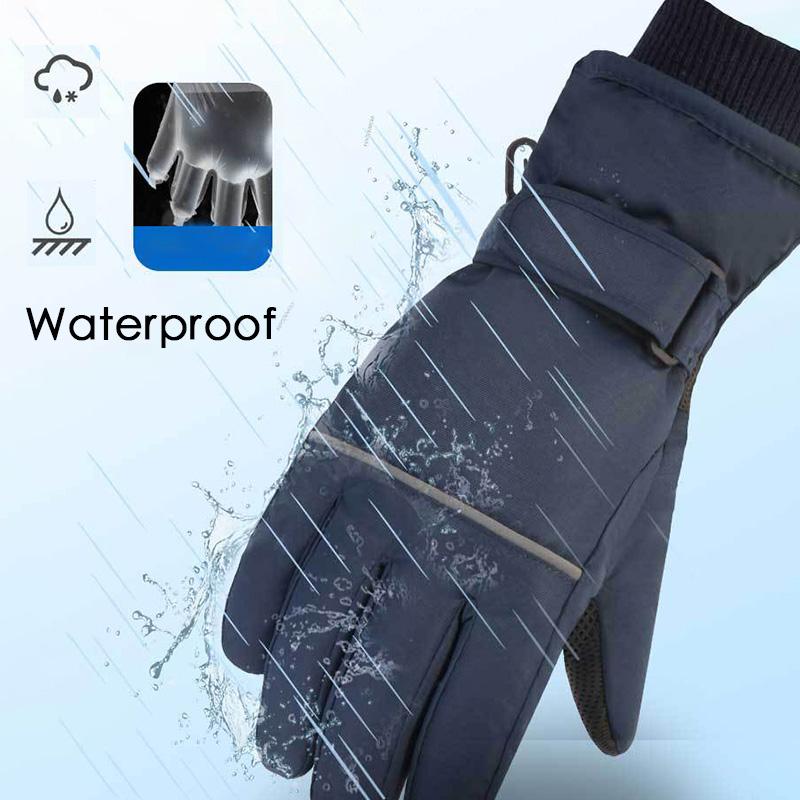 Waterproof Ski Gloves for Adult Kids Thick Children Snowboard Gloves Outdoor Fleece Lining Family Winter Gloves for Boys Girls