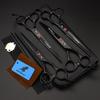 7.0" Black Grooming Scissors Set: 4-Piece Straight Shears with Comb