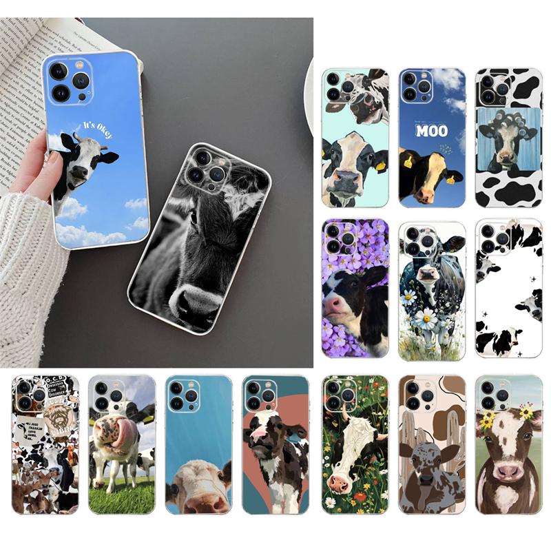 Cute Cow Phone Case For iphone 17 Pro Max Air 16 15 14 13 Pro Max 15 16 Pro 15Plus
