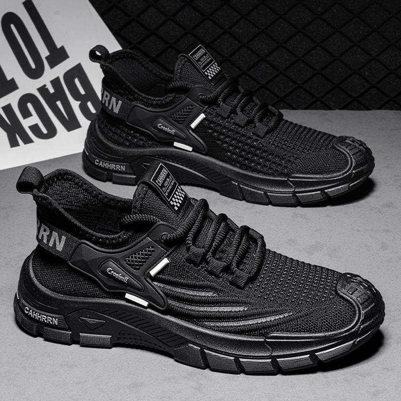 Flying woven sneakers summer casual breathable shoes student mesh teen new dad shoes