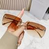 Ruiao rimless sunglasses UV400 fashion square metal glasses for women luxury brand designer diamond y2k small face sun glasses