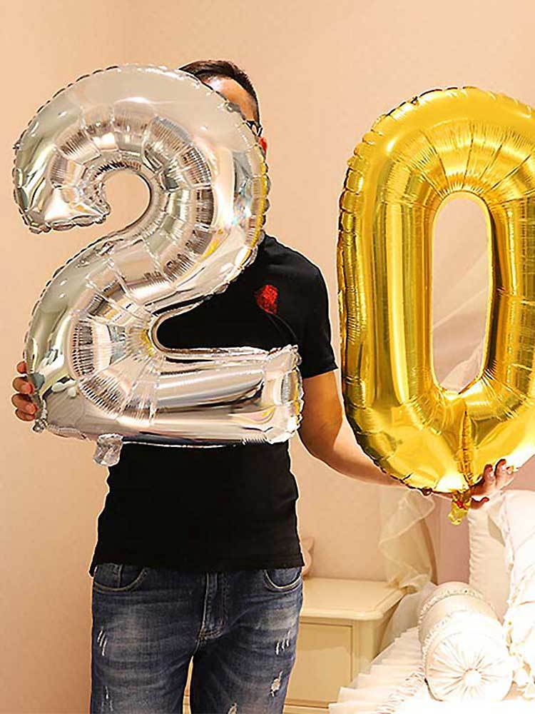 32 inch Number Figure Foil Balloons 10 20 30 40 50 60 70 80 90 Years Adult Old Birthday Party Anniversary Decoration Air Balloon