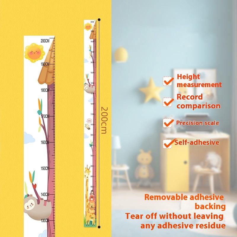Height 2M Cartoon Wall Sticker Measuring Instrument Ruler For Measuring Height Sticker Wallpaper Growth Chart Can Be Removed