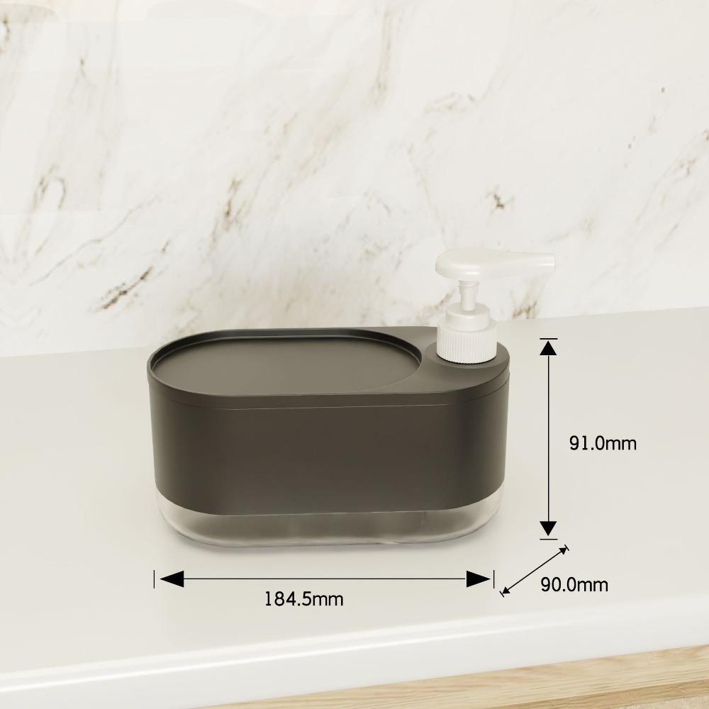 

New Large Capacity Dual Soap Dispenser with Sponge Holder Manual Press Detergent Dispenser Dish Soap Dispenser Bathroom чёрный