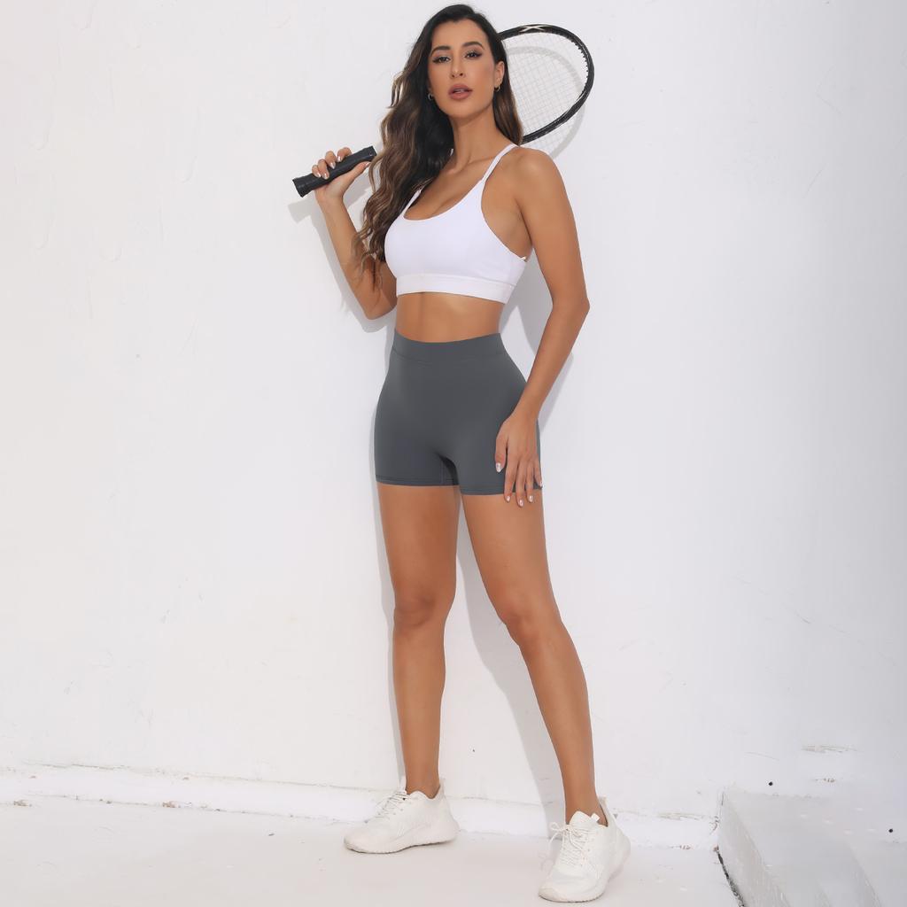 Sexy V-Back Shorts High Waisted Hip Lifting Yoga Shorts Women's Nylon Tight Fitting Shorts Training Sports Fitness Pants