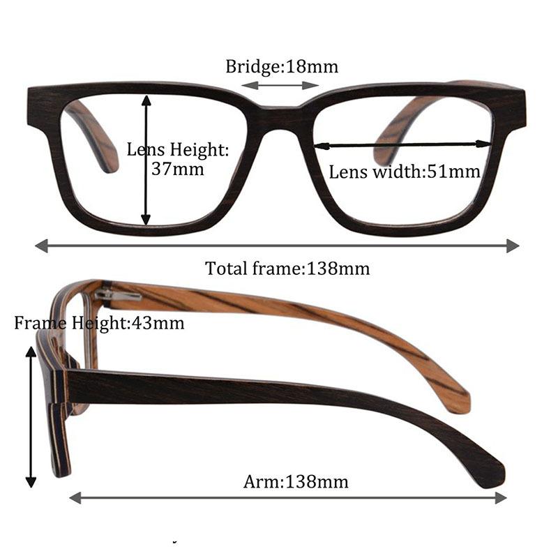 Men's glasses nature wooden eyewear Ebony Zebra wood hand made prescription glasses myopia blue light computer glasses custom