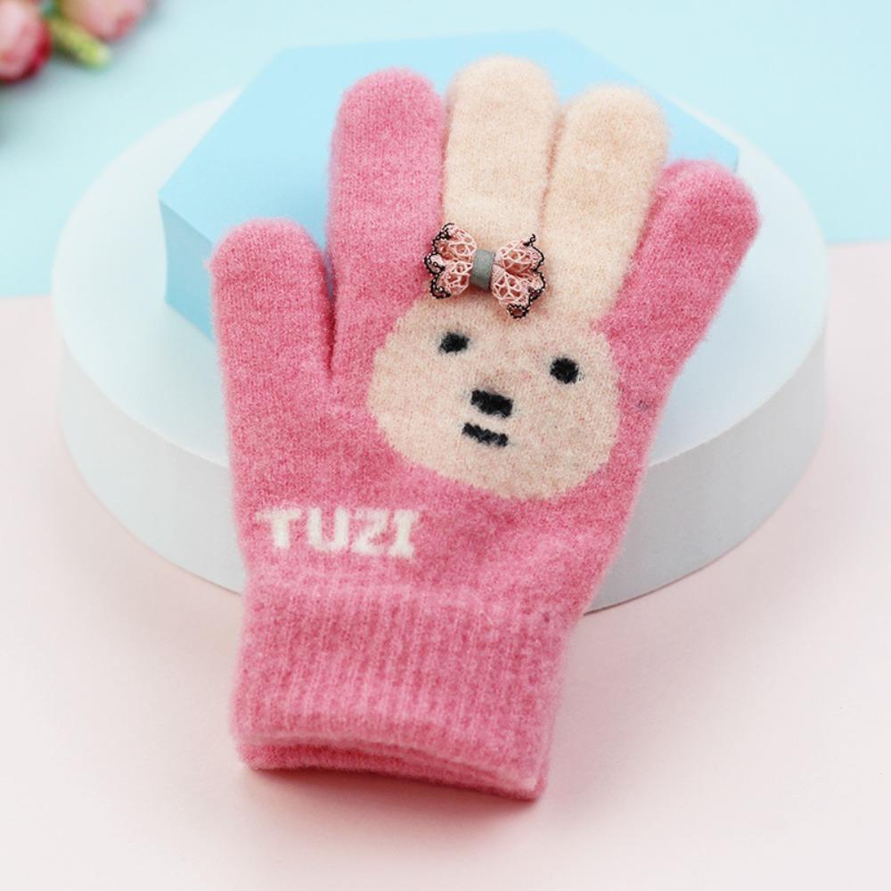 Thickened Autumn Winter Gloves Warm Warm Mittens Full Finger Gloves Hand Warmer  Boys Girls