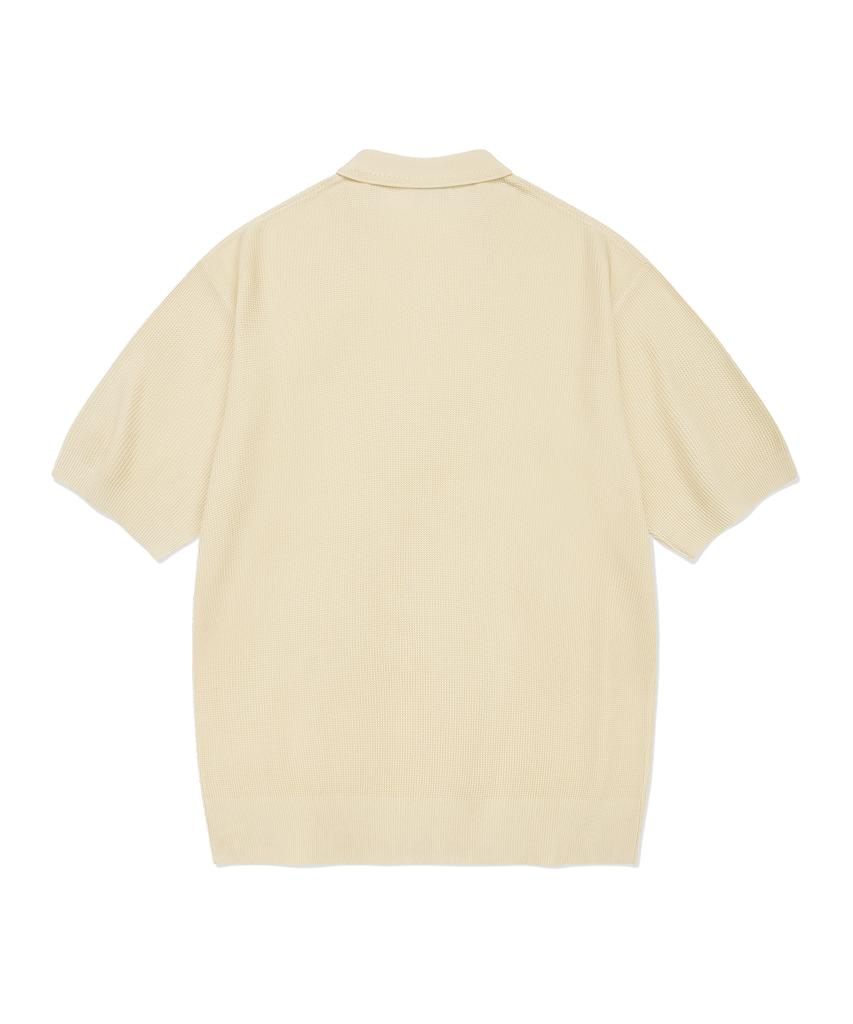 COVERNAT Collared Half Knit Ivory