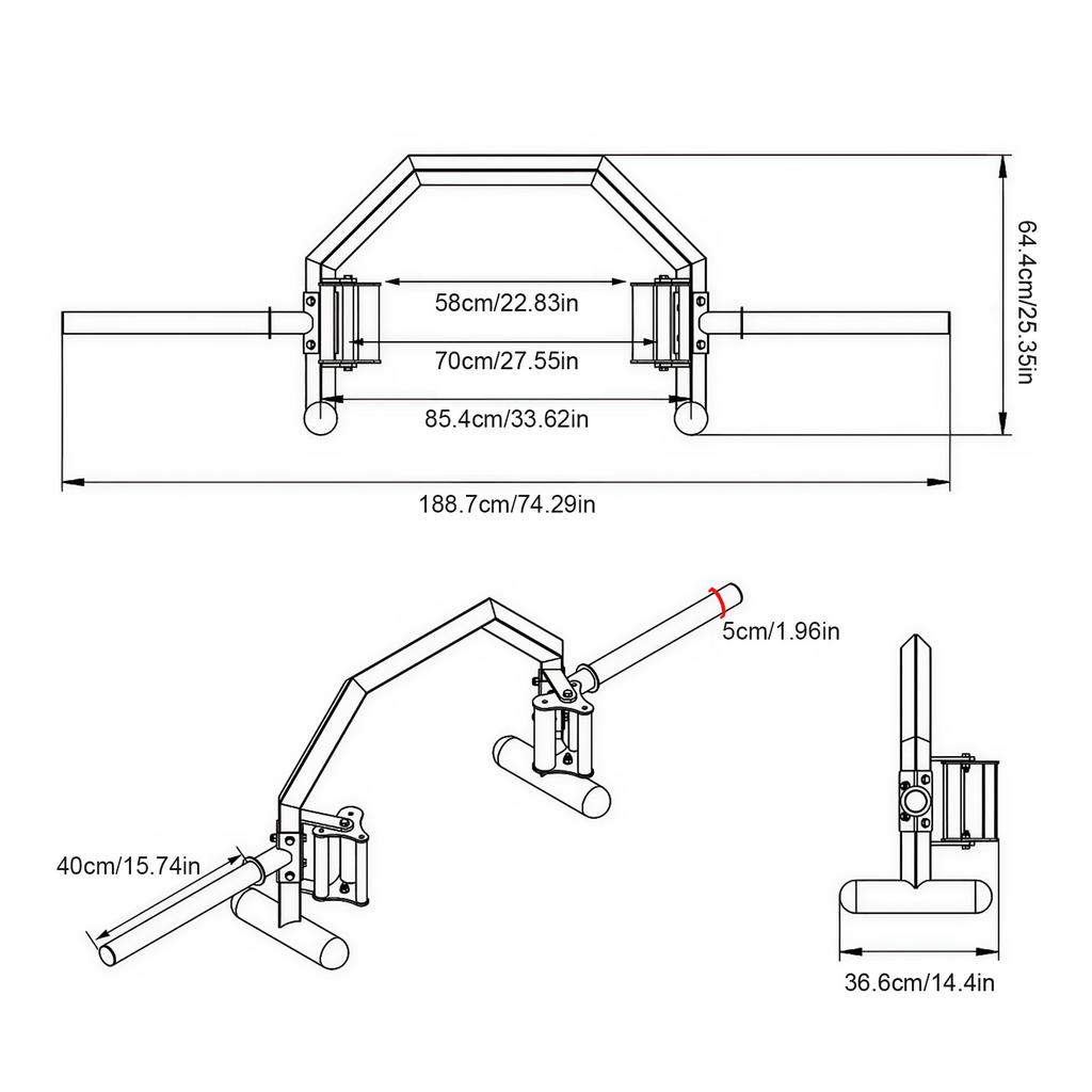 Weight Equipment Trap Bar Multi-Function Functional Weight Equipment Wear Resist for Deadlift Carries Lunges Squats